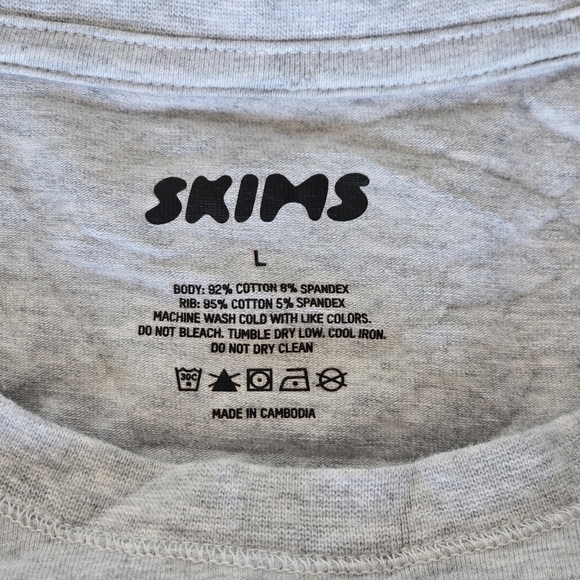 SKIMS mens size large long sleeve heathered grey tee top - Picture 2 of 11